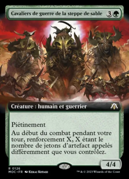 Cavaliers de guerre de la steppe de sable, carte Magic MOC 126 — extension March of the Machine Commander