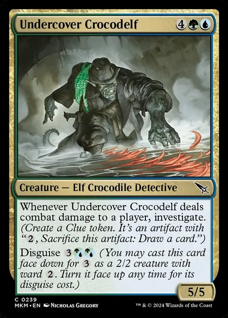 Undercover Crocodelf, Magic card MKM 239† — Murders at Karlov Manor set