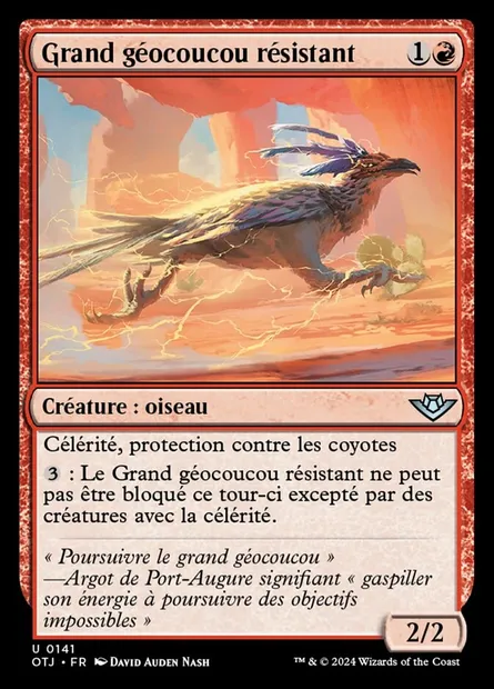 Grand géocoucou résistant, carte Magic OTJ 141 — extension Outlaws of Thunder Junction