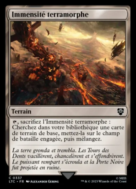 Immensité terramorphe, carte Magic LTC 337 — extension Tales of Middle-earth Commander