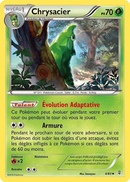 Chrysacier, carte Pokémon GEN 4 — extension Générations