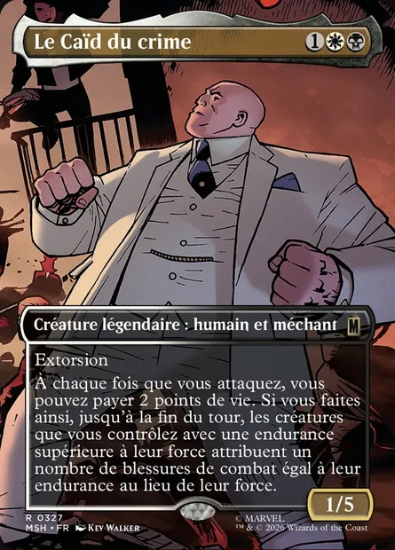 Le Caïd du crime, carte Magic MSH 327 — extension Marvel Super Heroes