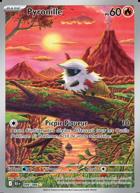 Pyronille, carte Pokémon BLK 099 — extension Foudre Noire