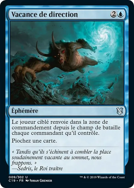 Vacance de direction, carte Magic C19 9 — extension Commander 2019