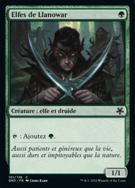 Elfes de Llanowar, carte Magic GN3 101 — extension Game Night: Free-for-All