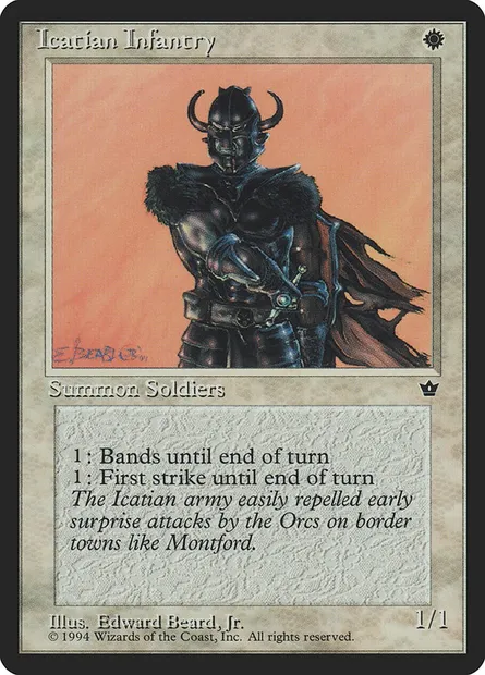Icatian Infantry, Magic card FEM 7a — Fallen Empires set