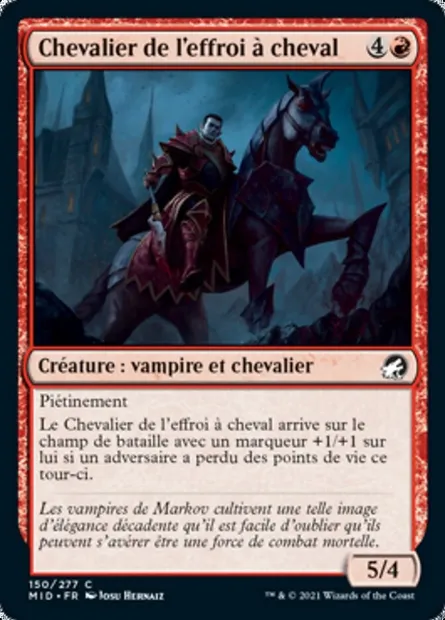 Chevalier de l'effroi à cheval, carte Magic MID 150 — extension Innistrad : chasse de minuit