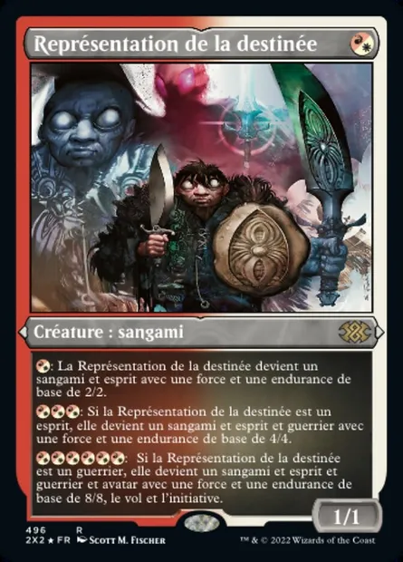 Représentation de la destinée, carte Magic 2X2 496 — extension Double Masters 2022