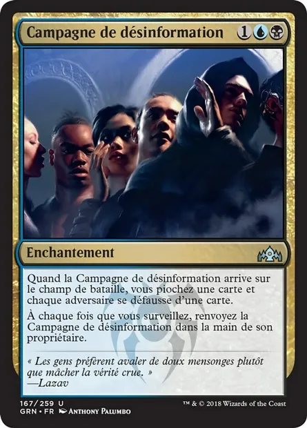 Campagne de désinformation, carte Magic GRN 167 — extension Les Guildes de Ravnica