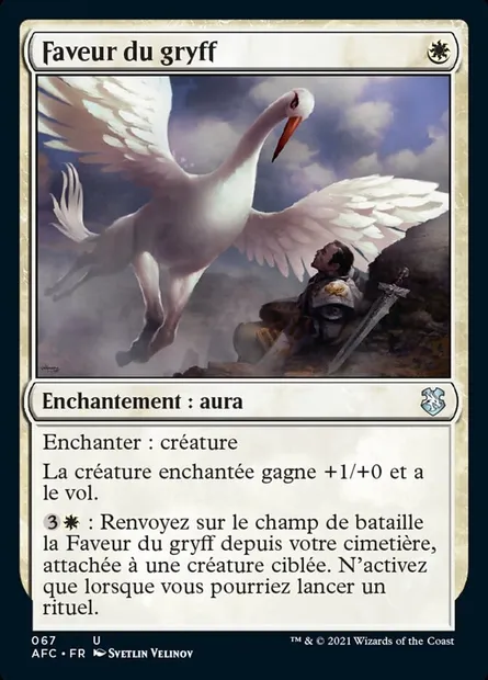 Faveur du gryff, carte Magic AFC 67 — extension Forgotten Realms Commander