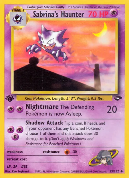 Sabrina's Haunter, Pokémon card GC 55 — Gym Challenge set