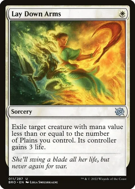Lay Down Arms, Magic card BRO 11 — The Brothers' War set