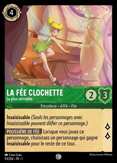 La Fée Clochette - La plus serviable, carte Disney Lorcana CH1-093 — extension Premier Chapitre