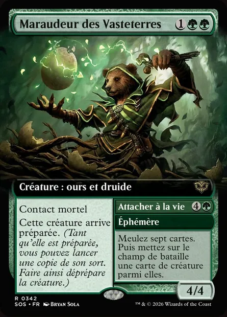 Maraudeur des Vasteterres // Bind to Life, carte Magic SOS 342 — extension Secrets of Strixhaven