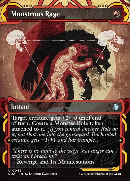 Monstrous Rage, Magic card SOA 45 — Secrets of Strixhaven Mystical Archive set