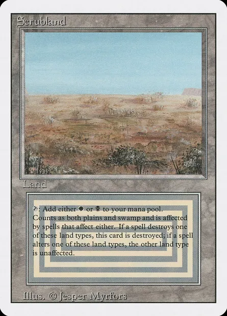 Scrubland, Magic card 3ED 286 — Revised Edition set