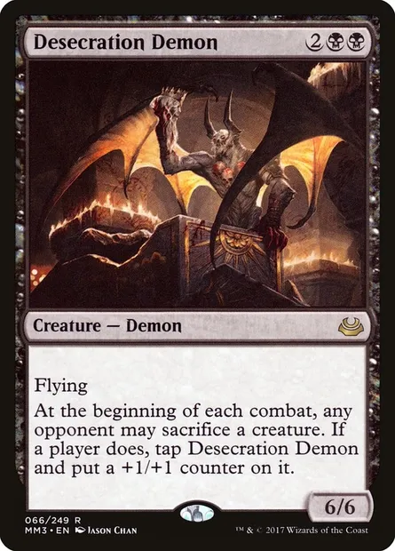 Desecration Demon, Magic card MM3 66 — Modern Masters 2017 set