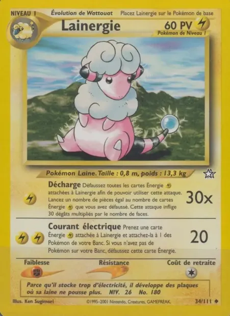 Lainergie, carte Pokémon NG 34 — extension Neo Genesis