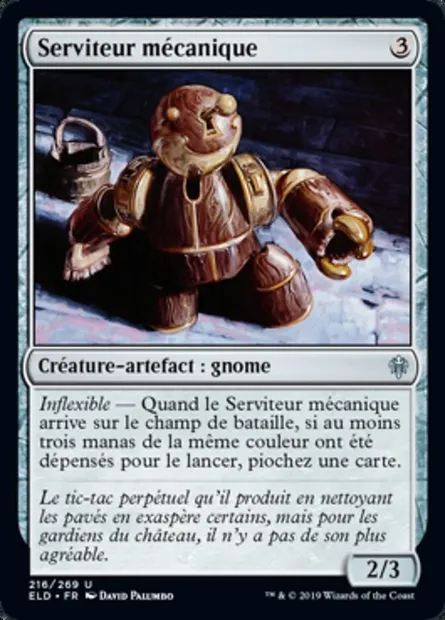 Serviteur mécanique, carte Magic ELD 216 — extension Throne of Eldraine