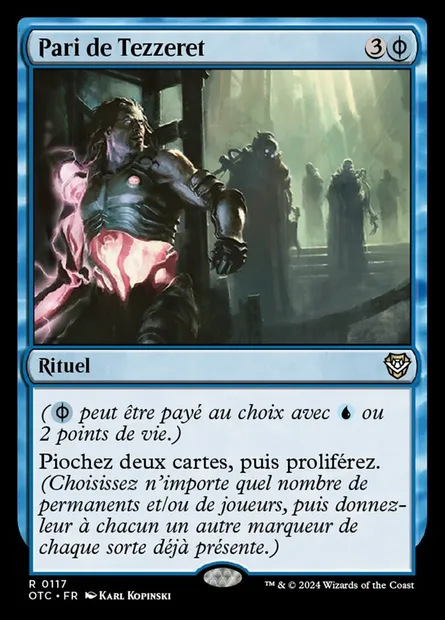 Pari de Tezzeret, carte Magic OTC 117 — extension Outlaws of Thunder Junction Commander