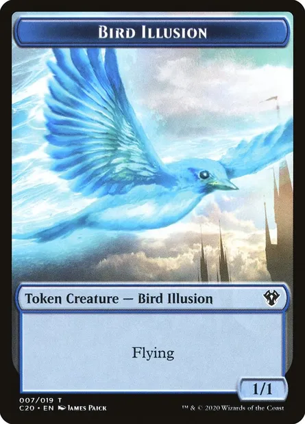 Bird Illusion, Magic card TC20 7 — Commander 2020 Tokens set