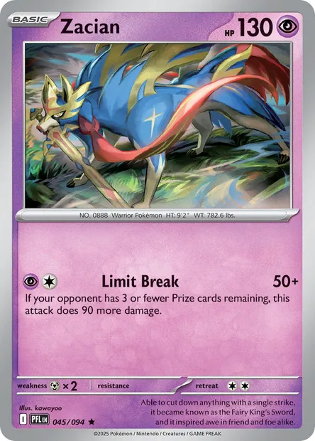 Zacian, Pokémon card PFL 045 — Phantasmal Flames set