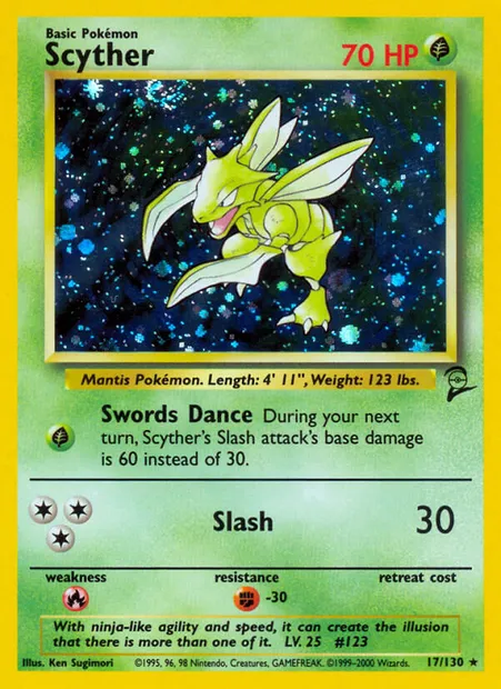 Scyther, Pokémon card B2 17 — Base Set 2 set