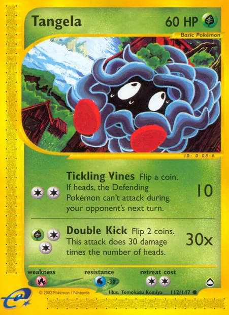 Tangela, Pokémon card AQ 112 — Aquapolis set