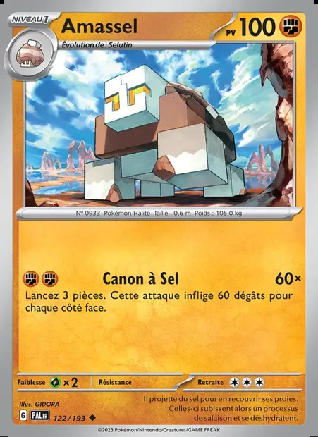 Amassel, carte Pokémon PAL 122 — extension Évolutions à Paldea