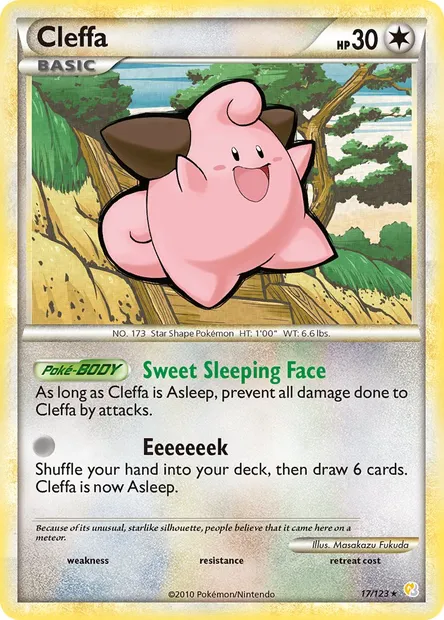 Cleffa, Pokémon card HS 17 — HeartGold SoulSilver set