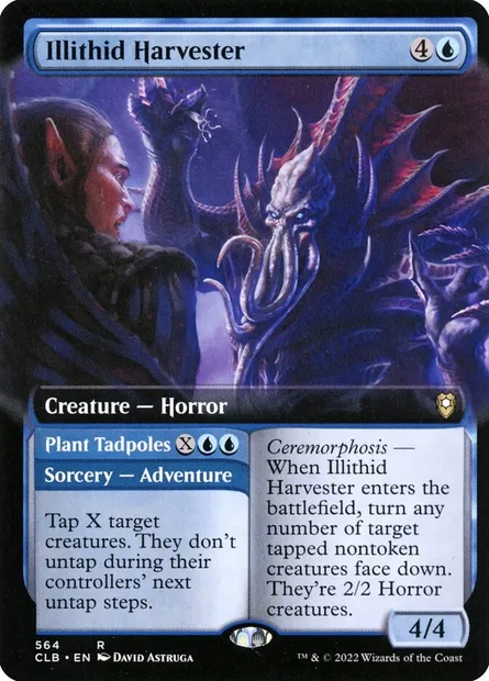 Moissonneur illithid // Planter des têtards, carte Magic CLB 564 — extension Commander Légendes : la bataille de la Porte de Baldur