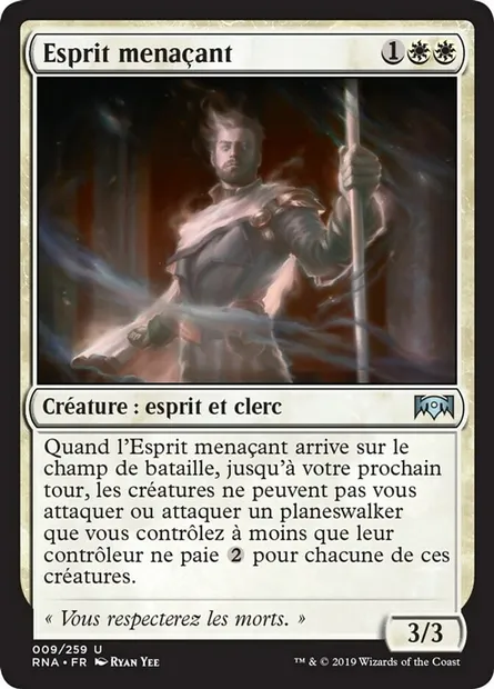 Esprit menaçant, carte Magic RNA 9 — extension L'allégeance de Ravnica