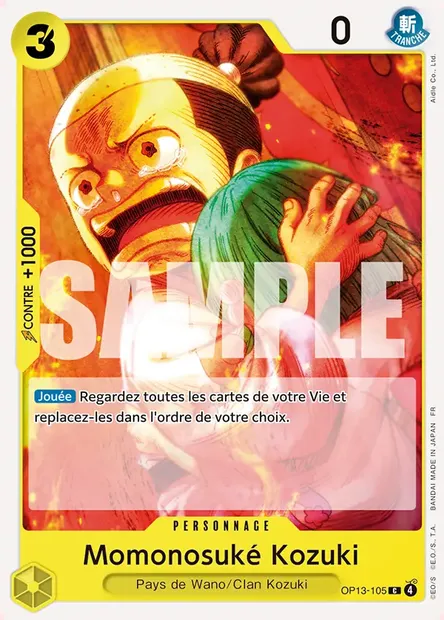 Momonosuké Kozuki, carte One Piece OP13-105 — extension SUCCESSEURS