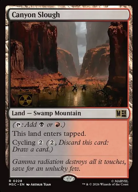 Canyon Slough, Magic card MSC 228 — Marvel Super Heroes Commander set