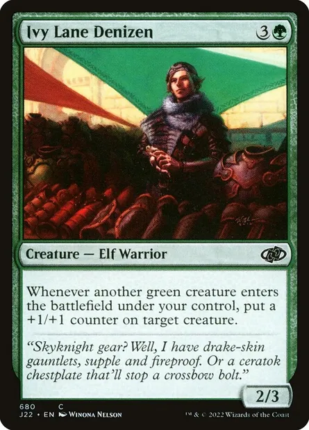 Ivy Lane Denizen, Magic card J22 680 — Jumpstart 2022 set