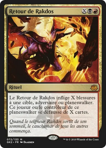 Retour de Rakdos, carte Magic GK2 72 — extension RNA Guild Kit