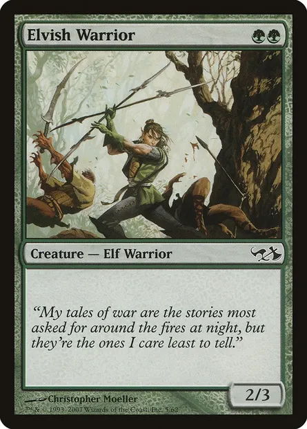 Elvish Warrior, Magic card DD1 5 — Duel Decks: Elves vs. Goblins set