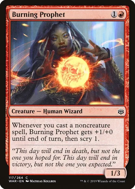 Burning Prophet, Magic card WAR 117 — War of the Spark set