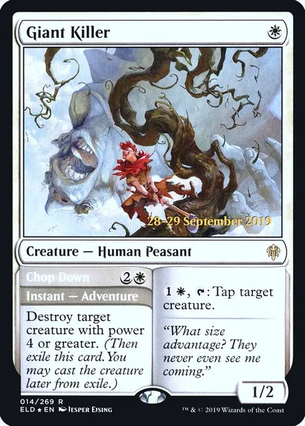 Giant Killer // Chop Down, Magic card PELD 14s — Throne of Eldraine Promos set