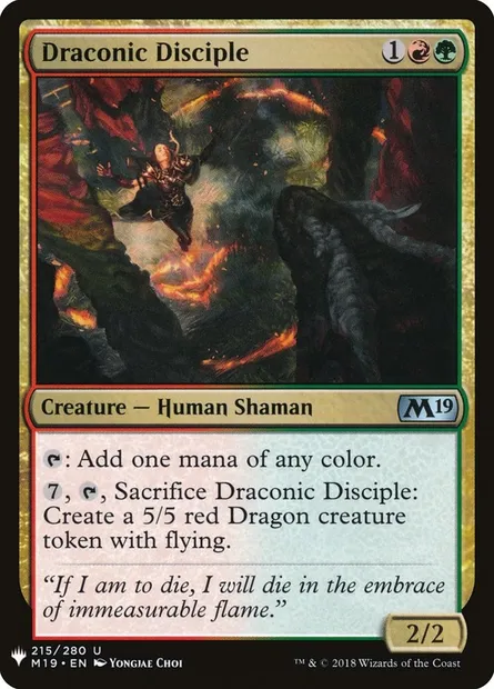 Draconic Disciple, Magic card PLST M19-215 — The List set