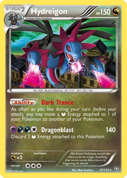 Hydreigon, Pokémon card DRX 97 — Dragons Exalted set