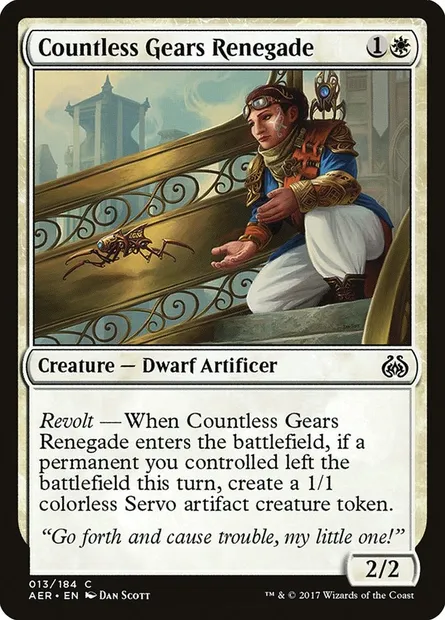 Countless Gears Renegade, Magic card AER 13 — Aether Revolt set