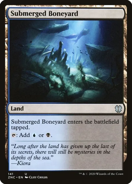 Submerged Boneyard, Magic card ZNC 141 — Zendikar Rising Commander set