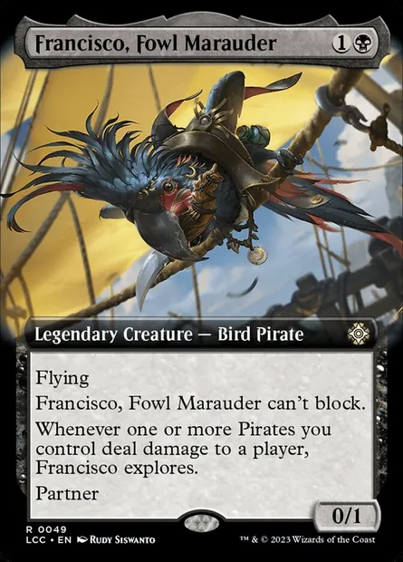 Francisco, Fowl Marauder, Magic card LCC 49 — The Lost Caverns of Ixalan Commander set