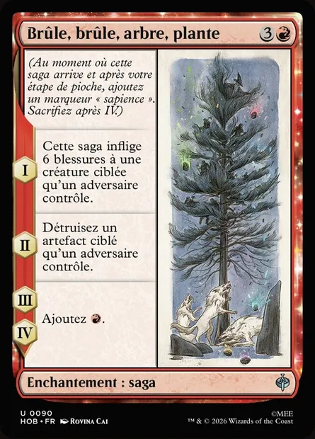 Brûle, brûle, arbre, plante, carte Magic HOB 90 — extension The Hobbit