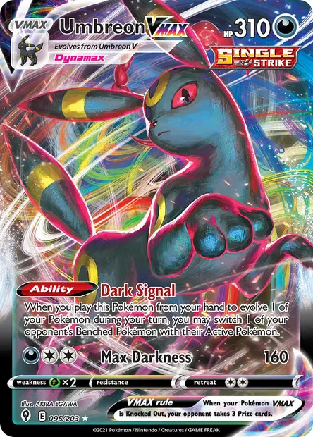 Umbreon VMAX, Pokémon card EVS 95 — Evolving Skies set