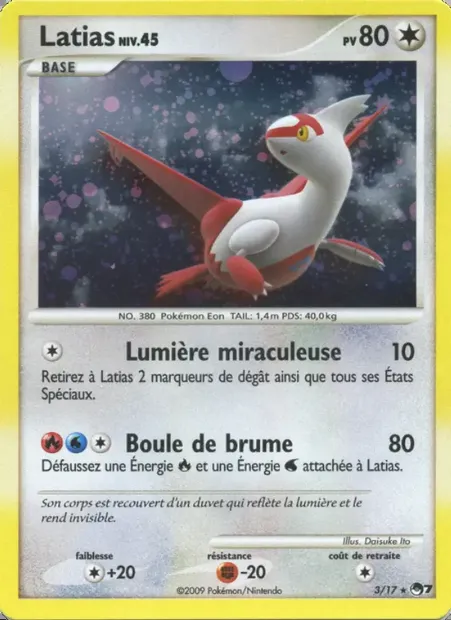 Latias, carte Pokémon P7 3 — extension POP Série 7