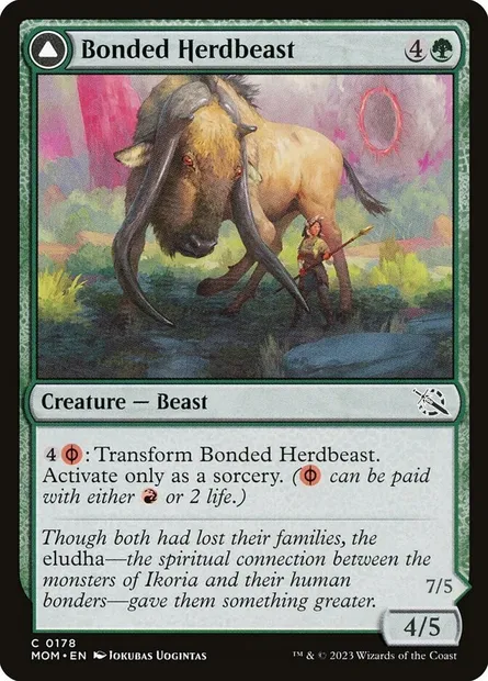 Bonded Herdbeast // Plated Kilnbeast, Magic card MOM 178 — March of the Machine set