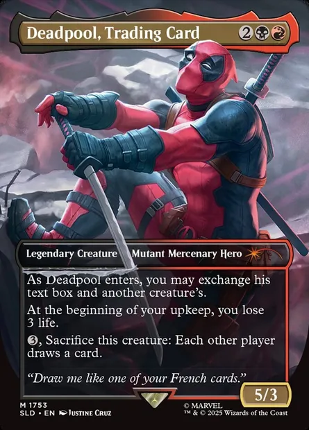 Deadpool, Trading Card, carte Magic SLD 1753 — extension Secret Lair Drop