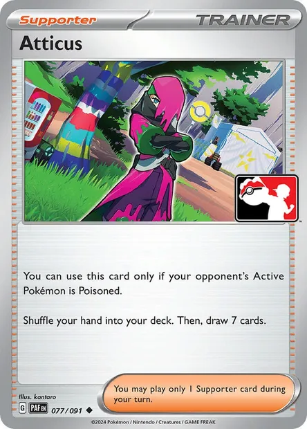 Atticus, Pokémon card PPS 077-2 — Play! Pokémon Prize Pack Series set